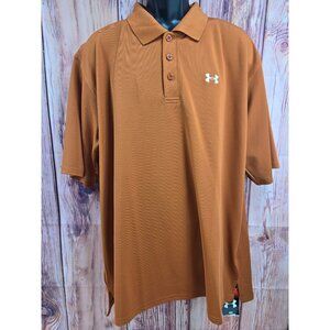 Under Armour Mens Burnt Orange HeatGear Golf Polo XXL NWT
